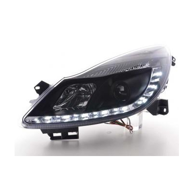 Faros Delanteros Luz Diurna Set Luz Diurna Opel Corsa D  06- Negro Fk Automotive