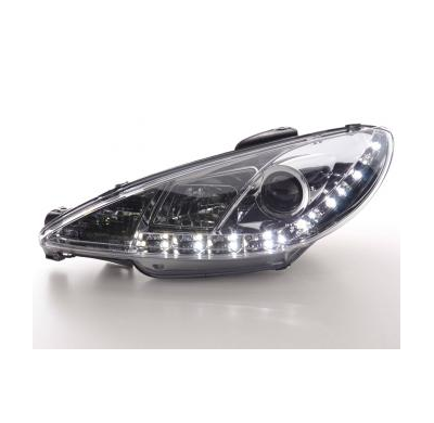 Faros Delanteros Luz Diurna Set Peugeot 206  98- Cromado Fk Automotive