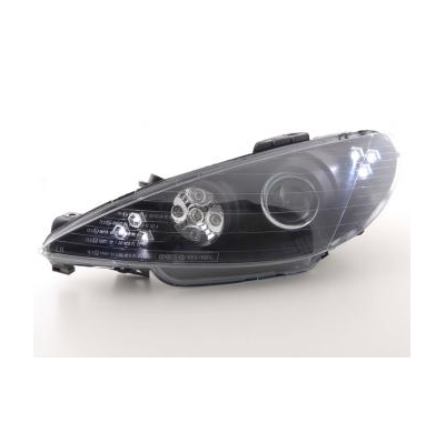 Faros Delanteros Luz Diurna Set Peugeot 206  98-05 Negro Fk Automotive