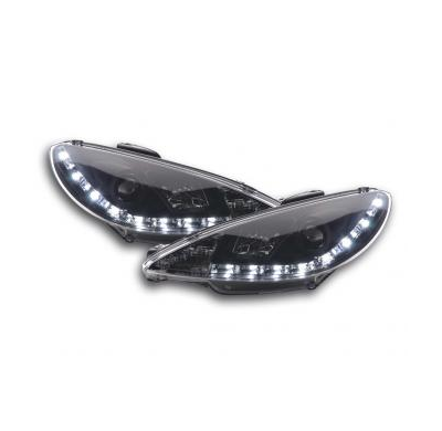 Faros Delanteros Luz Diurna Set Luz Diurna Peugeot 206 Modelo S16  98- Negro Fk Automotive