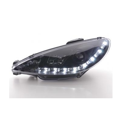 Faros Delanteros Luz Diurna Set Luz Diurna Peugeot 206 Modelo S16  98- Negro Fk Automotive