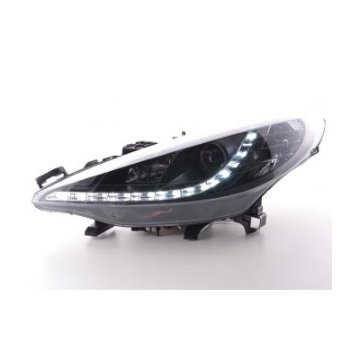 Faros Delanteros Luz Diurna Set Peugeot 207  06- Negro Fk Automotive