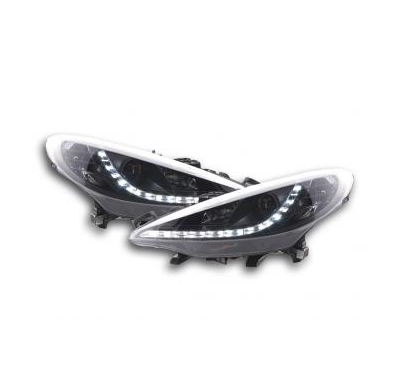 Faros Delanteros Luz Diurna Set Luz Diurna Peugeot 207  2006-  Negro R87 Fk Automotive