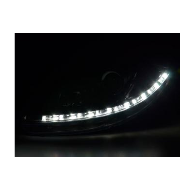 Faros Delanteros Luz Diurna Set Luz Diurna Seat Leon Modelo 1p / Altea/Toledo Modelo 5p  05- Negro Fk Automotive