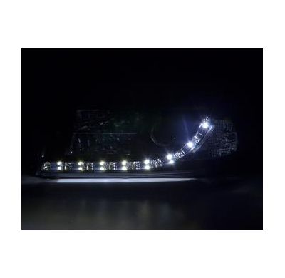 Faros Delanteros Luz Diurna Set Skoda Octavia Modelo 1u  01-04 Negro Fk Automotive