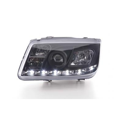 Faros Delanteros Luz Diurna Set Vw Bora Modelo 1j  99-04 Negro Fk Automotive