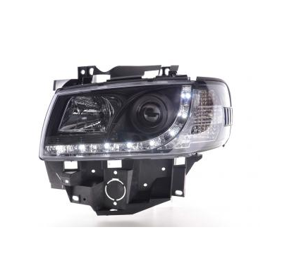 Faros Delanteros Luz Diurna Set Vw Bus Modelo T4  96-03 Negro Fk Automotive