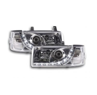Faros Delanteros Luz Diurna Set Vw Bus Modelo T4  90-03 Cromado Fk Automotive