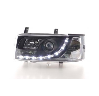 Faros Delanteros Luz Diurna Set Vw Bus Modelo T4  90-03 Negro Fk Automotive
