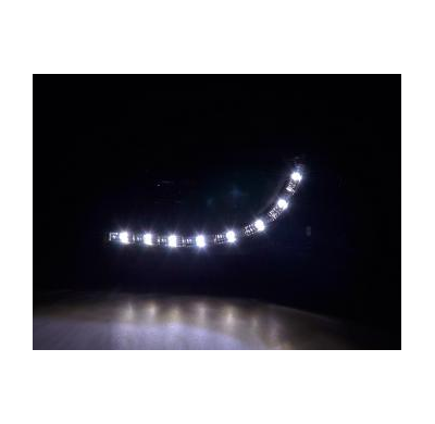 Faros Delanteros Luz Diurna Set Vw Bus Modelo T4  90-03 Negro Fk Automotive