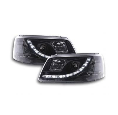 Faros Delanteros Luz Diurna Set Vw Bus Modelo T5  03-09 Negro Fk Automotive