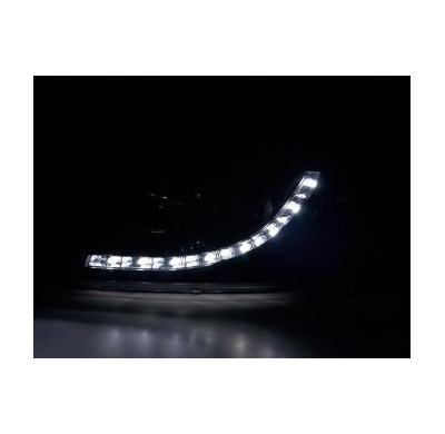 Faros Delanteros Luz Diurna Set Vw Bus Modelo T5  03-09 Negro Fk Automotive