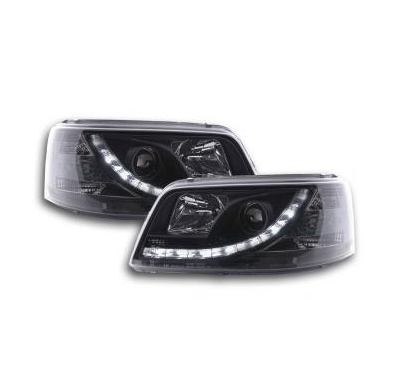 Faros Delanteros Luz Diurna Set Vw Bus Modelo T5  03-09 Negro Fk Automotive