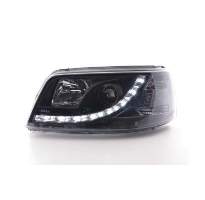 Faros Delanteros Luz Diurna Set Vw Bus Modelo T5  03-09 Negro Fk Automotive