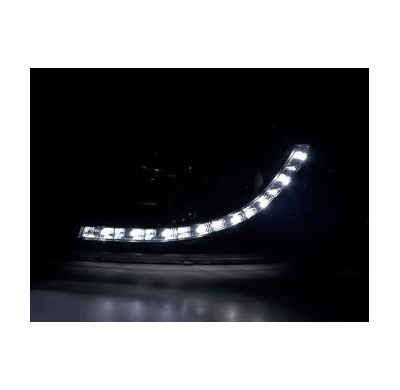 Faros Delanteros Luz Diurna Set Vw Bus Modelo T5  03-09 Negro Fk Automotive