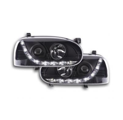 Faros Delanteros Luz Diurna Set Vw Golf 3 Modelo 1hxo 1exo  91-97 Negro Fk Automotive