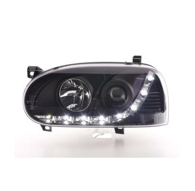 Faros Delanteros Luz Diurna Set Vw Golf 3 Modelo 1hxo 1exo  91-97 Negro Fk Automotive