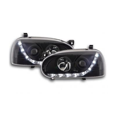 Faros Delanteros Luz Diurna Set Vw Golf 6  08- Negro Fk Automotive