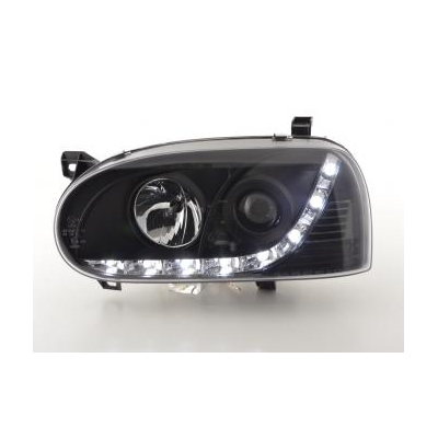 Faros Delanteros Luz Diurna Set Vw Golf 6  08- Negro Fk Automotive