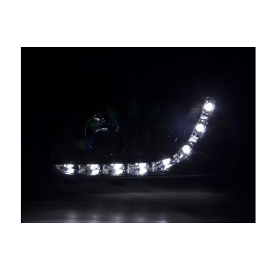 Faros Delanteros Luz Diurna Set Vw Golf 6  08- Negro Fk Automotive