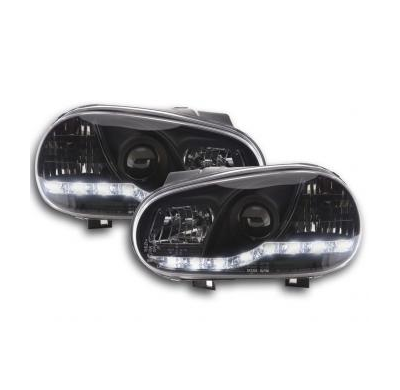 Faros Delanteros Luz Diurna Set Luz Diurna Vw Golf 4  97-03 Negro Fk Automotive