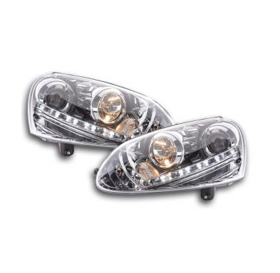 Faros Delanteros Luz Diurna Set Vw Golf 5 Modelo 1k  03-08 Cromado Fk Automotive