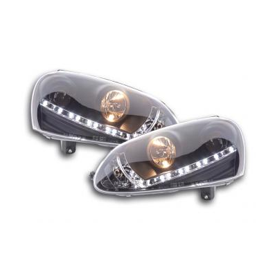 Faros Delanteros Luz Diurna Set Vw Golf 5 Modelo 1k  03-08 Negro Fk Automotive