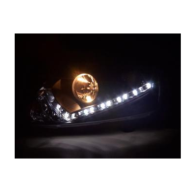 Faros Delanteros Luz Diurna Set Vw Golf 5 Modelo 1k  03-08 Negro Fk Automotive