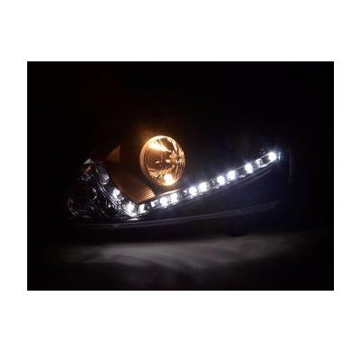 Faros Delanteros Luz Diurna Set Vw Golf 5 Modelo 1k  03-08 Negro Fk Automotive