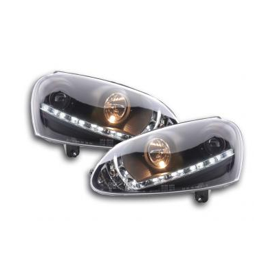 Faros Delanteros Luz Diurna Set Luz Diurna Vw Golf 5 Modelo 1k  03-08 Negro Fk Automotive