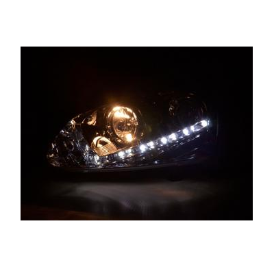 Faros Delanteros Luz Diurna Set Vw Golf 5  03-08 Cromado Fk Automotive