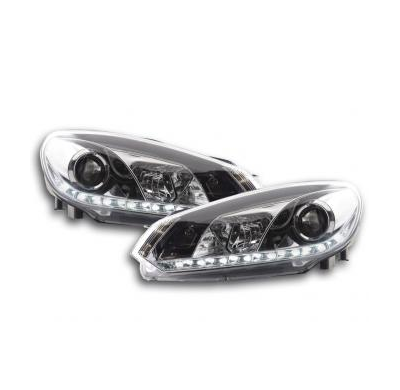 Faros Delanteros Luz Diurna Set Luz Diurna Vw Golf 6 Modelo 1k  08- Cromado Fk Automotive
