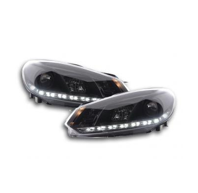 Faros Delanteros Luz Diurna Set Luz Diurna Vw Golf 6 Modelo 1k  08- Negro Fk Automotive