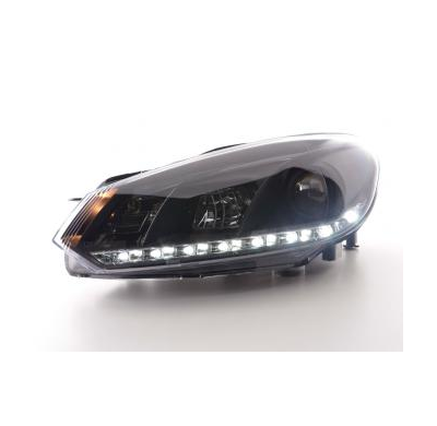 Faros Delanteros Luz Diurna Set Luz Diurna Vw Golf 6 Modelo 1k  08- Negro Fk Automotive