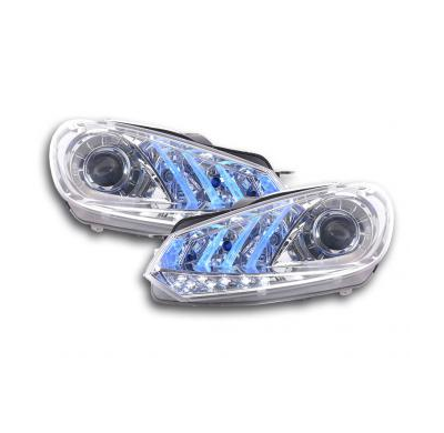 Faros Delanteros Luz Diurna Set Vw Golf 6 Modelo 1k  08- Cromado Fk Automotive