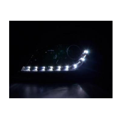 Faros Delanteros Luz Diurna Set Vw Passat Modelo 3bg  00-05 Negro Fk Automotive