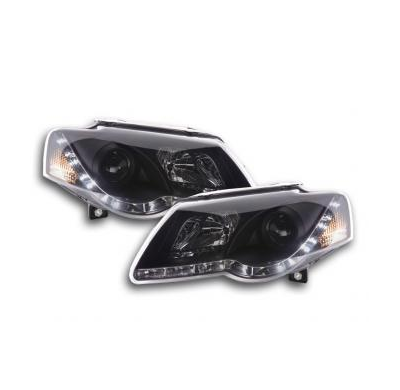Faros Delanteros Luz Diurna Set Vw Passat Modelo 3c  05- Negro Fk Automotive