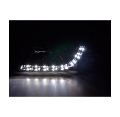 Faros Delanteros Luz Diurna Set Vw Passat Modelo 3b  97-00 Negro Fk Automotive