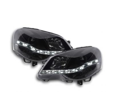Faros Delanteros Luz Diurna Set Luz Diurna Vw Polo 4 9n3 Negro Fk Automotive