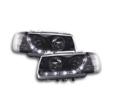 Faros Delanteros Luz Diurna Set Vw Polo Modelo 6n  94-99 Negro Fk Automotive