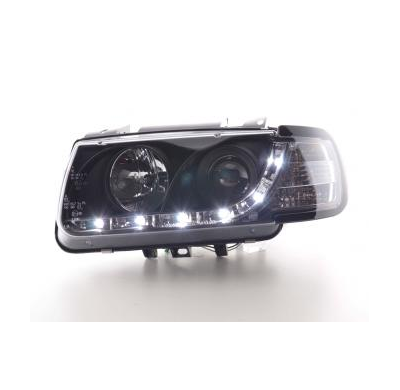 Faros Delanteros Luz Diurna Set Vw Polo Modelo 6n  94-99 Negro Fk Automotive