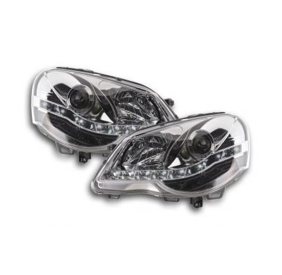 Faros Delanteros Luz Diurna Set Vw Polo Modelo 9n3  05-09 Cromado Fk Automotive