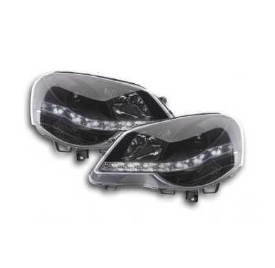 Faros Delanteros Luz Diurna Set Vw Polo Modelo 9n3  05-09 Negro Fk Automotive