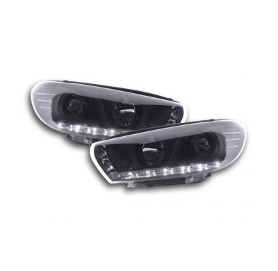 Faros Delanteros Luz Diurna Set Vw Scirocco 3 Modelo 13  08- Negro Fk Automotive
