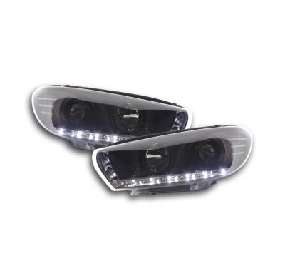 Faros Delanteros Luz Diurna Set Vw Scirocco 3 Modelo 13  08- Negro Fk Automotive