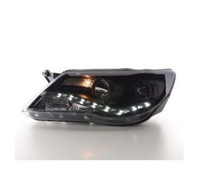 Faros Delanteros Luz Diurna Set Vw Tiguan  07-11, Negro Fk Automotive
