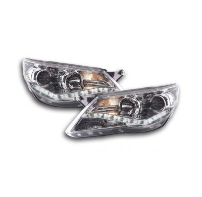 Faros Delanteros Luz Diurna Set Vw Tiguan  07-11, Cromado Fk Automotive