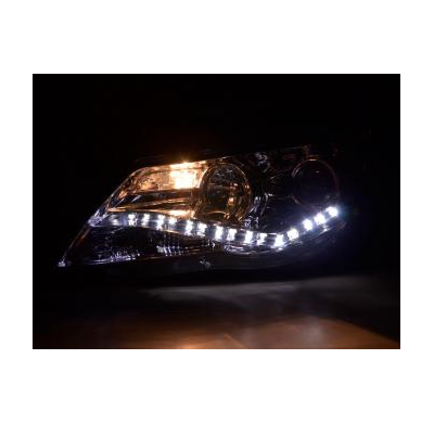Faros Delanteros Luz Diurna Set Vw Tiguan  07-11, Cromado Fk Automotive