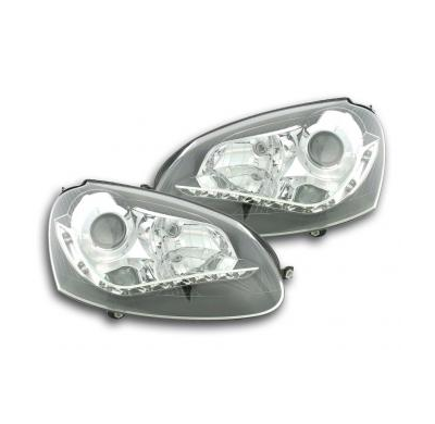 Faros Delanteros Luz Diurna Set Vw Golf 5 Modelo 1k  03-08 Negro Fk Automotive