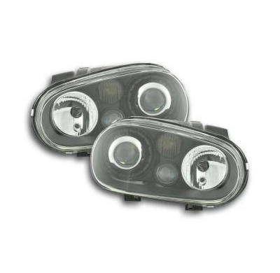 Faros Delanteros Set Angel Eyes Vw Golf 4 Modelo 1j  98-03 Negro Fk Automotive